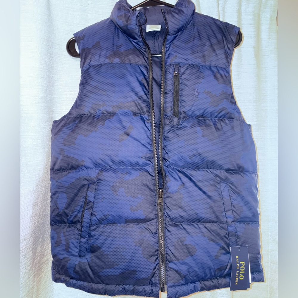 Boys Polo Blue Puffer Vest